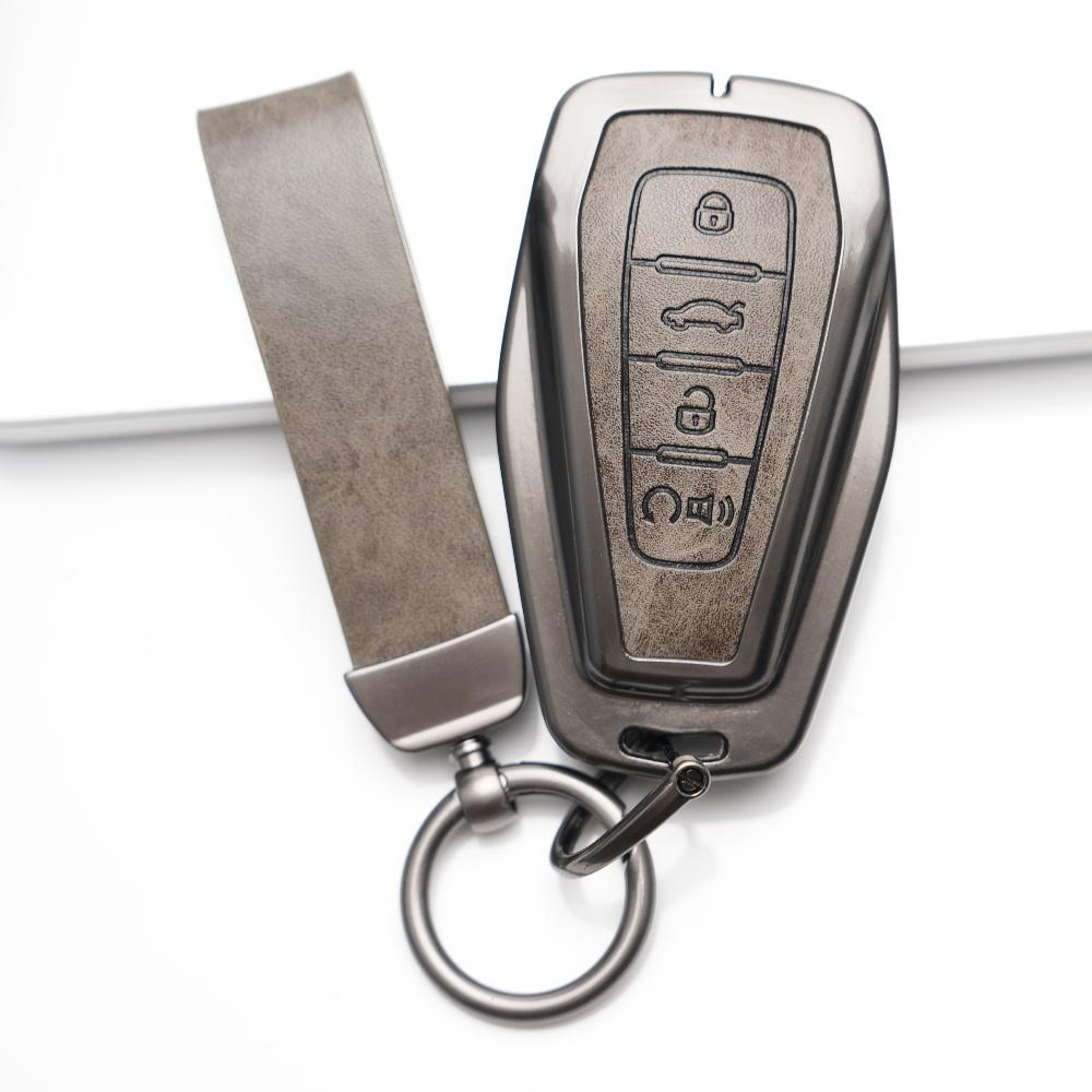 Zinc Alloy Leather Car Key Cover Case For Geely Coolray X6 Emgrand Global Hawk Gx7 Remote Car Accessories Shell Holder