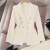 Langarm Klappe Taschen Frauen Mode Tweed Zweireiher Blazer Mantel Vintage Oberbekleidung Plus Größe