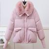 Parkas de invierno de moda para mujer, prendas de abrigo con capucha, tallas grandes, holgadas, con cuello de piel sintética, gruesas y cálidas, chaquetas de invierno para mujer