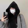 Autumn and winter hooded shawl integrated knitted hat dual-purpose women's thickened warm and cold-proof fashion versatile cape