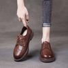 Dámské mokasíny z první vrstvy hovězí kůže jaro 2025 nové kožené měkká podrážka měkký povrch šněrovací britský styl malé kožené boty dámské