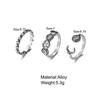3Pcs Vintage Punk Moon Stars Rings for Women Retro Silver Color Geometric Sun Opening Knuckle Unisex Trendy Finger Ring Jewelry