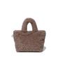Covernat Woman Clover Heart Fluffy Tote Bag Brown