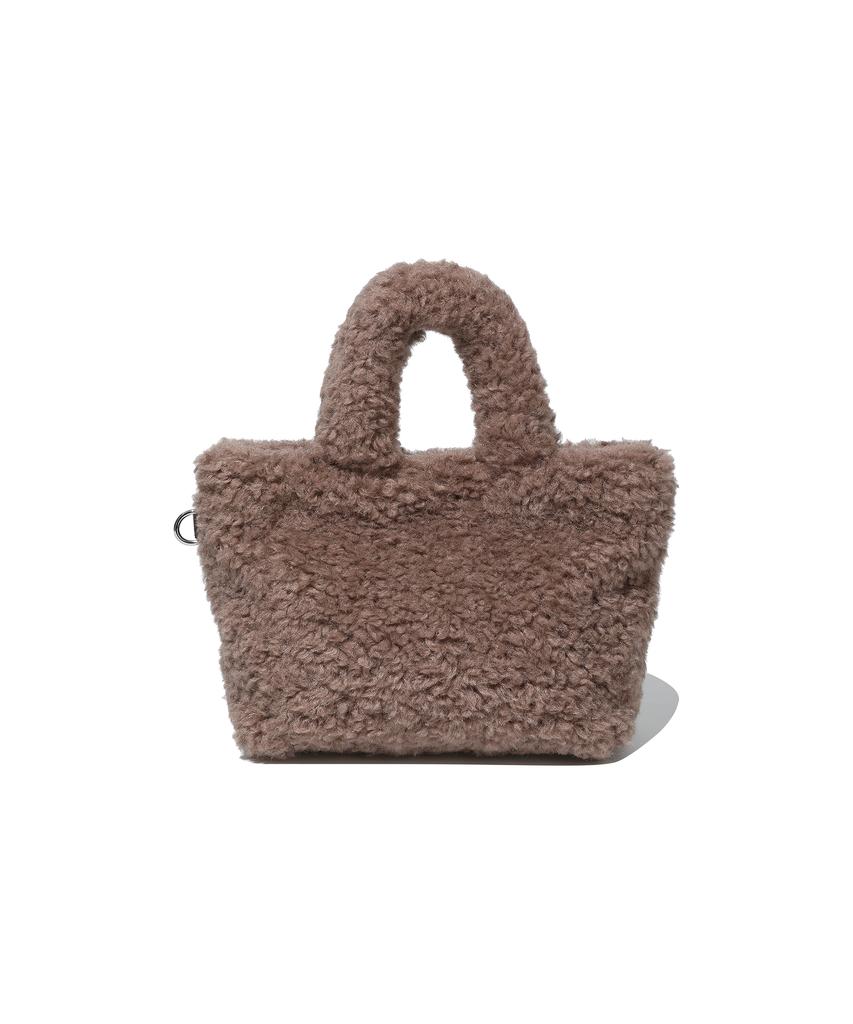 Covernat Woman Clover Heart Fluffy Tote Bag Brown