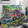 Manta de Franela Estampada para Vehículos de Transporte de Ácidos, Alta Calidad, Cómoda para Todas las Estaciones, Decoración del Hogar, Calidez y Comodidad, Perfecta para Regalos de Navidad