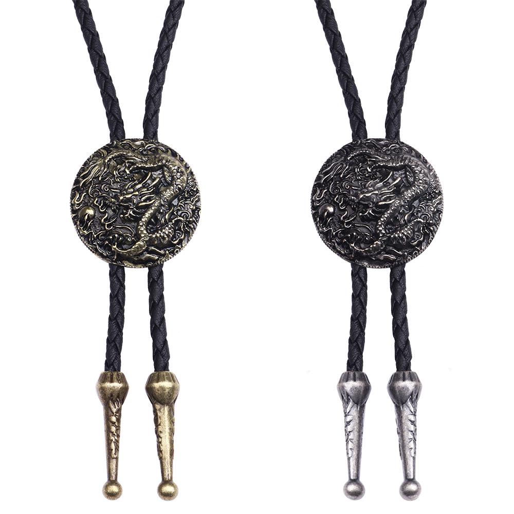 Vintage Dragon Ethnic Style High-End Leather Necklace