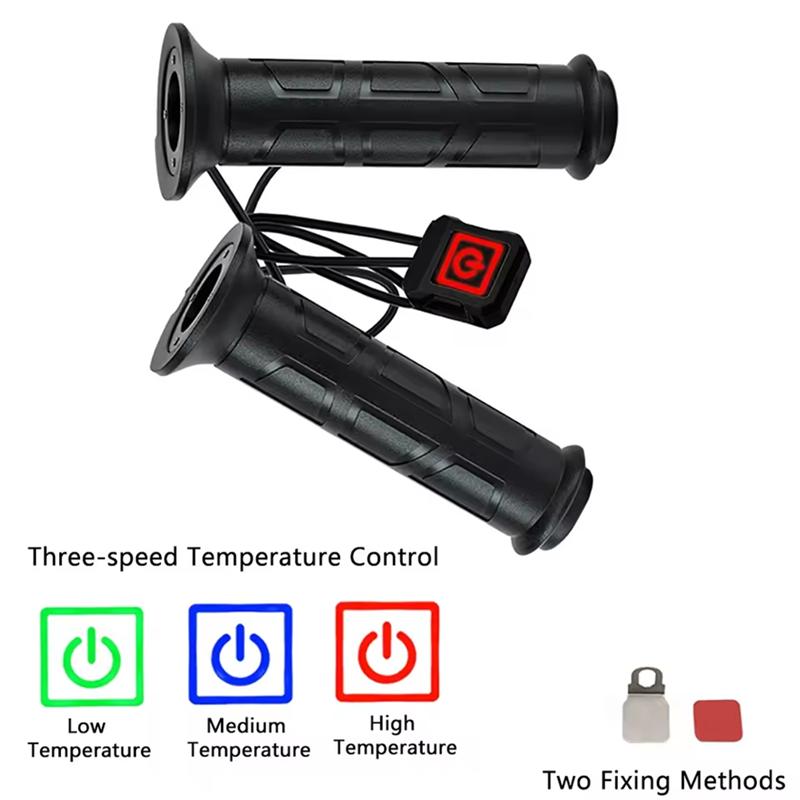 12V Electric Heated Grips Handlebar For ATV Intelligent Three-Speed Heating Handgrips For Diameter For 22MM