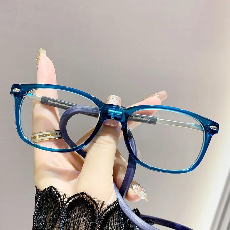 Ultralight Hanging Neck Computer Eyewear Finished Reading Glasses Women Men Anti-blue Light Magnetic Presbyopia Glasses Portable