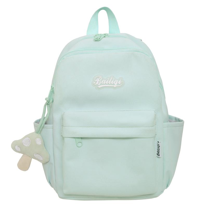 Large Capacity Backpack Women's Solid Color Travel Backpack Campus Student Schoolbag