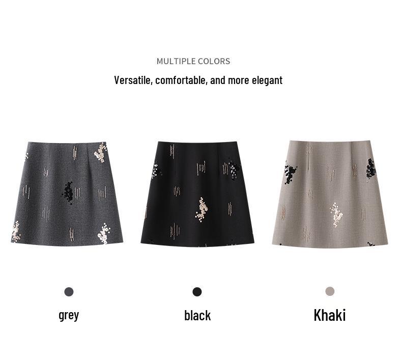 Chic Petite A-Line Sequin Skirt for Women - Spring/Autumn 2026