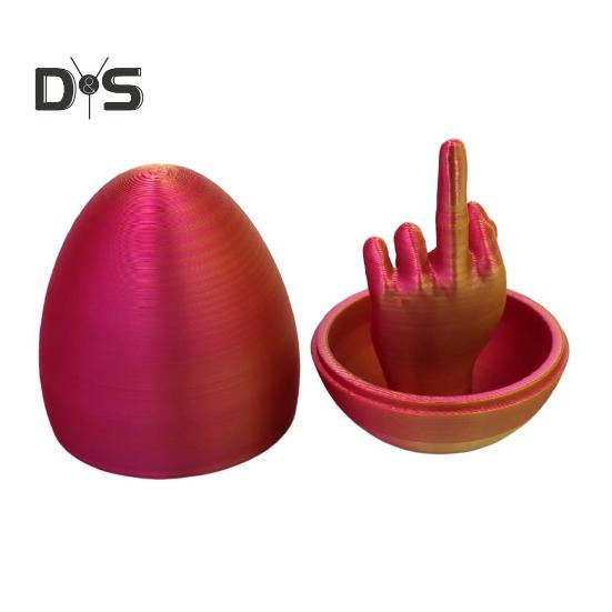 Velikonoční vajíčko s prostředníčkem, 3D tisk, velikonoční překvapení, velikonoční košík, nezbytné kreativní žertovné dárky pro dospělé