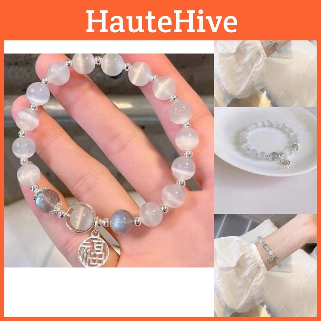 Trendy Cat's Eye Crystal Bracelet For Women Geometric Fashion Commuting Style