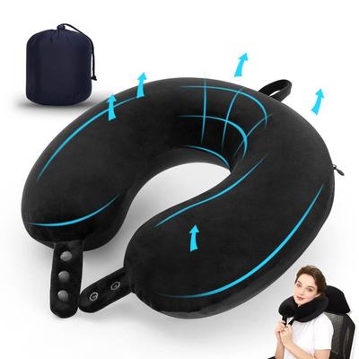 Almohada en forma de U del aeroplano de la espuma de la memoria de la almohada de la ayuda para la cabeza para el vuelo, el coche y el hogar, oficina