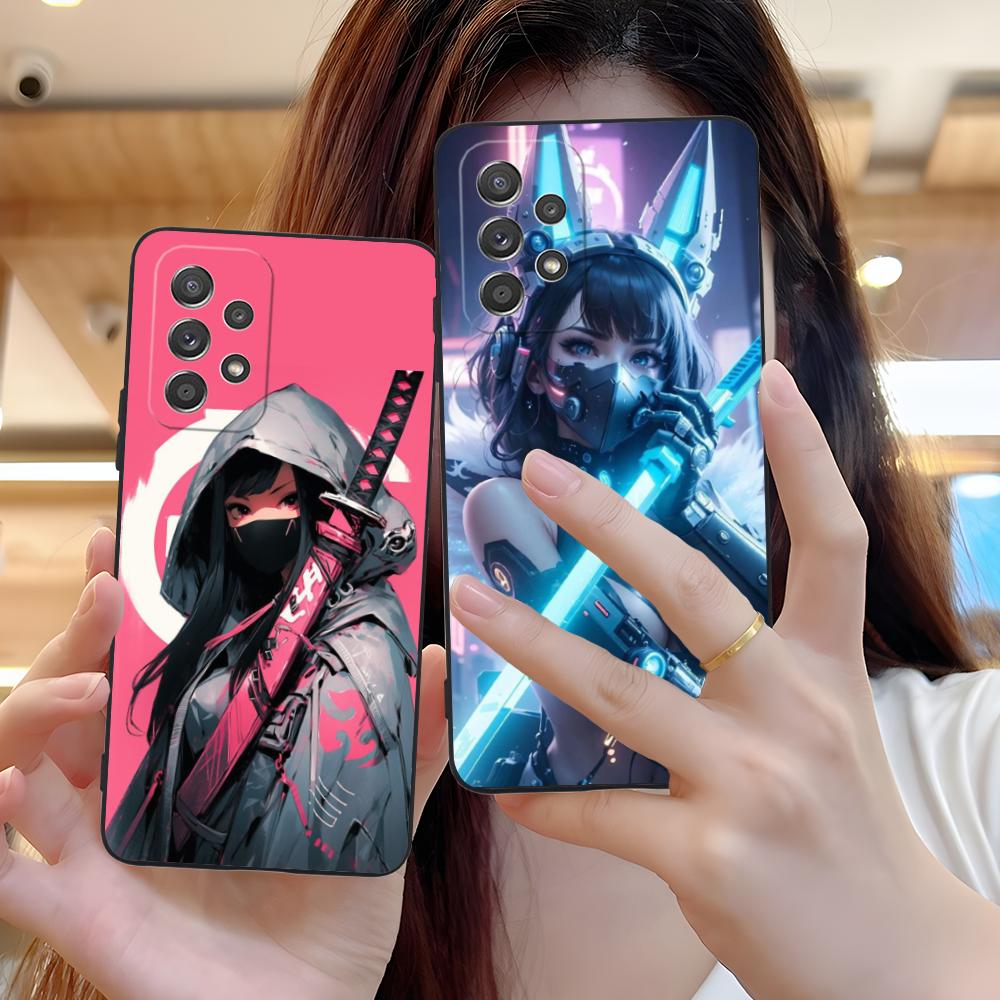 Anime Girl Mobile Phone Case for Samsung Galaxy M55 54 42 35 34 33 32 23 22 15 14 13 12 F55 5G Colorful Cover Smartphone