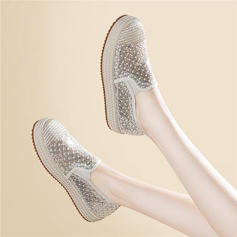 Not tired feet fisherman shoes women's fashion mesh new one-pedal lazy thick-soled small fragrant wind shallow mouth casual women's single shoes