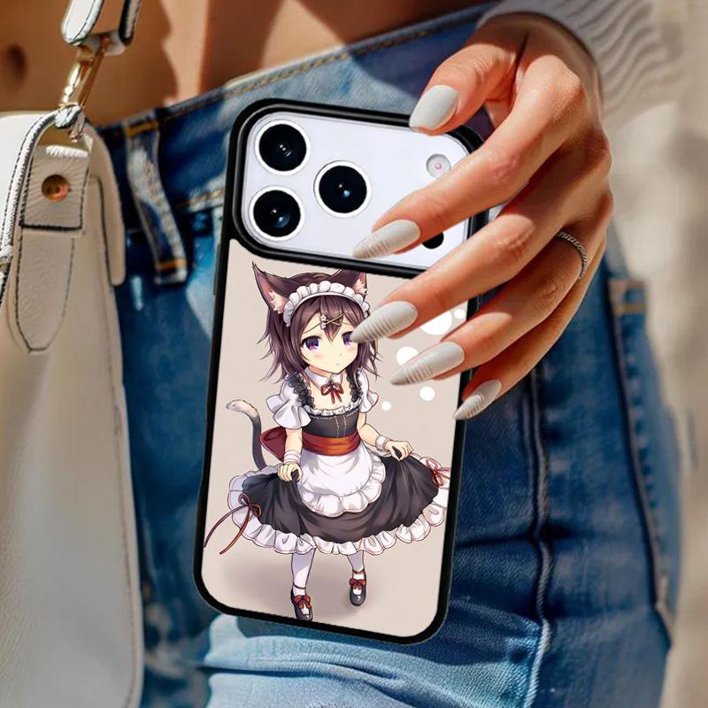 Anime Cat Girl soft Phone Case For iPhone 17 Air 14 15 13 12 Max Cover For Apple 14 15 16 16e 11 Pro Max Plus Coque