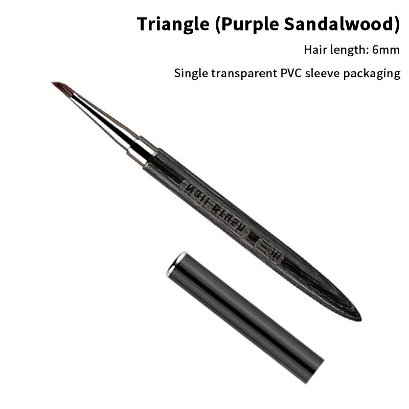Wood Handle Triangular Petal Nail Brush Acrylic Nail Art Liner Brush Grid Stripes Flower Painting Drawing Pen Diy Manicure Tool