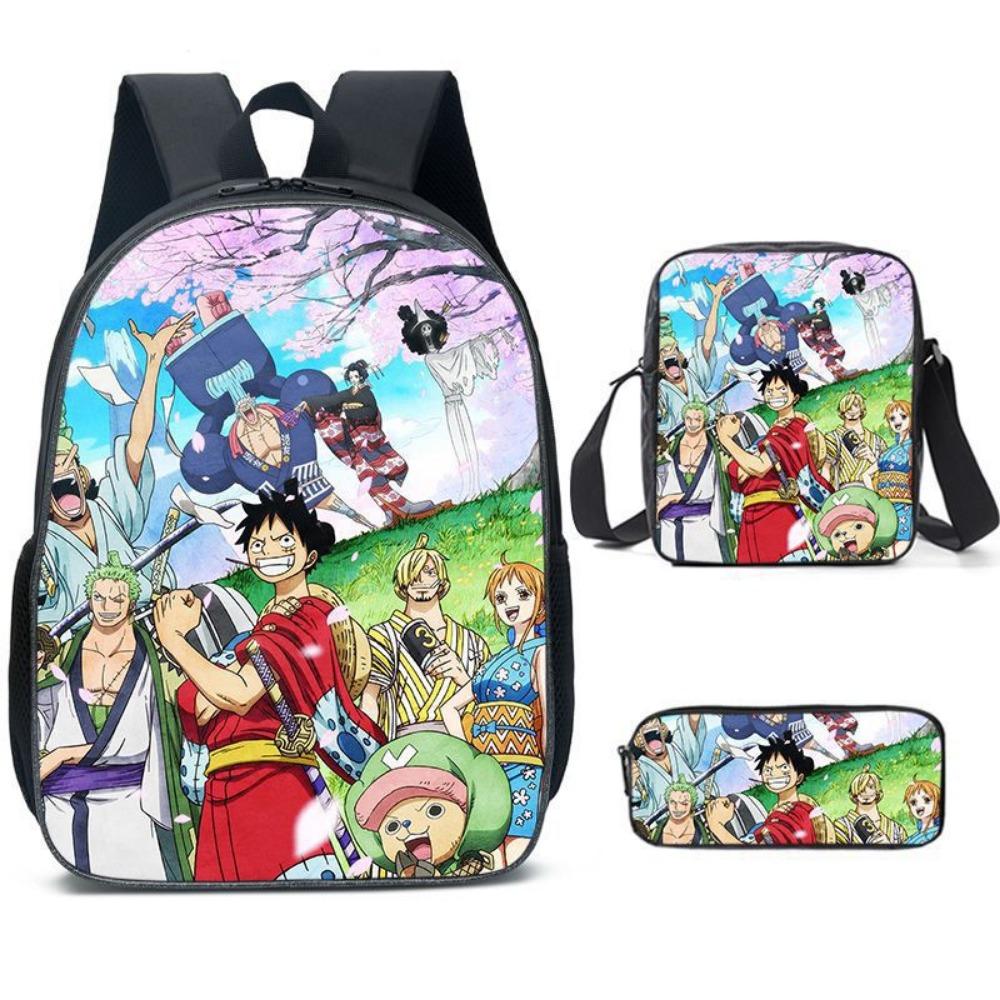 ONE PIECE Cross-border trendy backpack European and American retro schoolbag third grade~ fourth grade bag