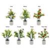 Multicolor Artificial Rose Flower Bonsai White Flowerpot Photo Props Desktop Ornament Green Grass Reusable