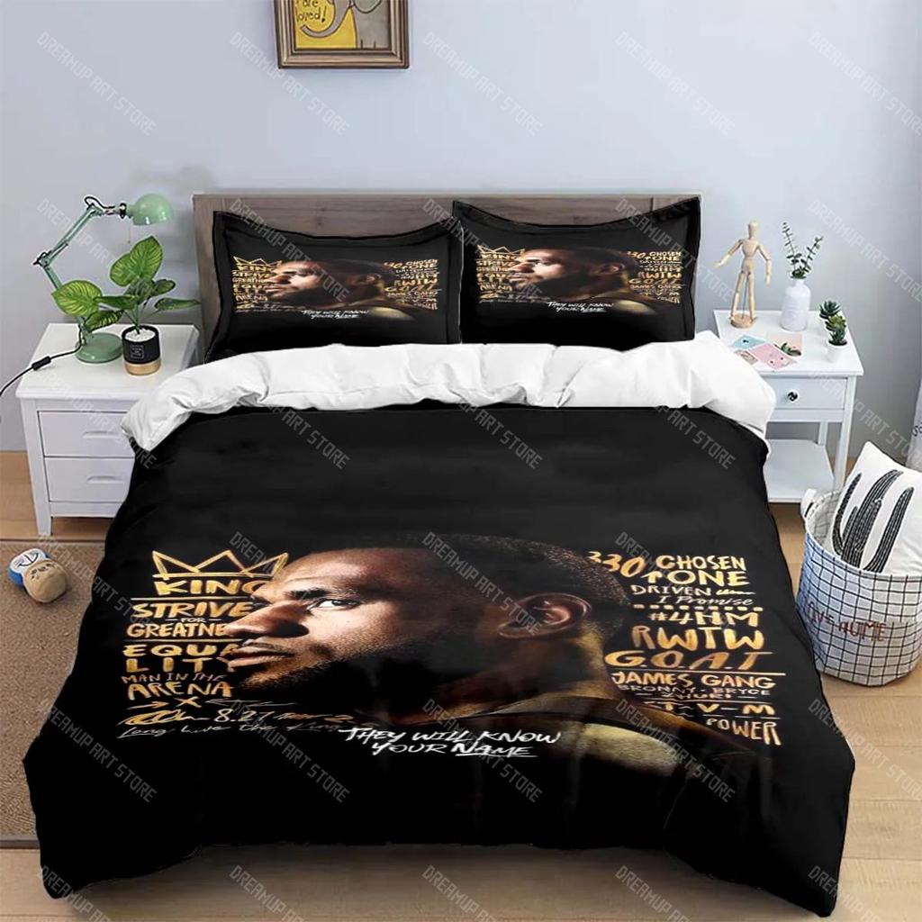 2025 Fashion Basketball Star A-LeBron J-James Printing Bedding Set Duvet Cover Comforter Bed Youth Kids Girl Boys Birthday Gift