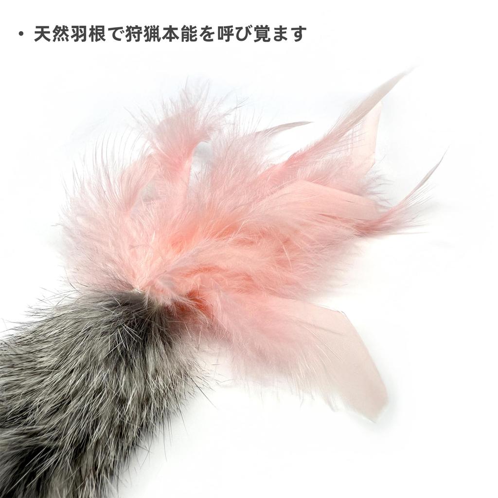 Set of 3 Cat Toys Made with Natural Feathers and Genuine Rabbit Hair, with Catnip Fruit Carrot-Shaped Plush Toy, Cat Teaser, Feather Toy, Stress