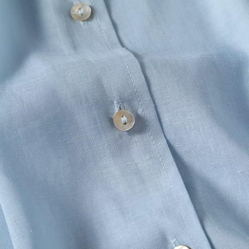 2025 Spring Women's Versatile Solid Color Single-Breasted Lapel Long-Sleeve Casual Commuter Shirt