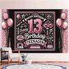 2D Glitter Pink Cosmetic Theme 13 Teenager Birthday Photography Backdrop Banner