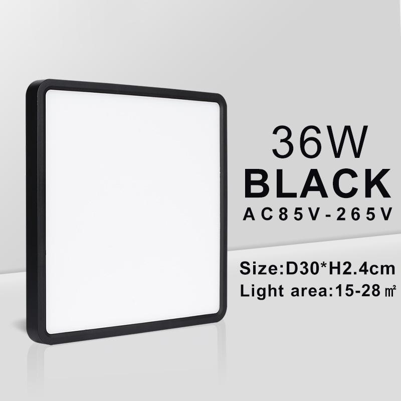 Luz de Teto Inteligente de Luxo Nórdico Graffiti, Grão de Madeira Branco, 36W, Controlado por Remoto, Design Quadrado.