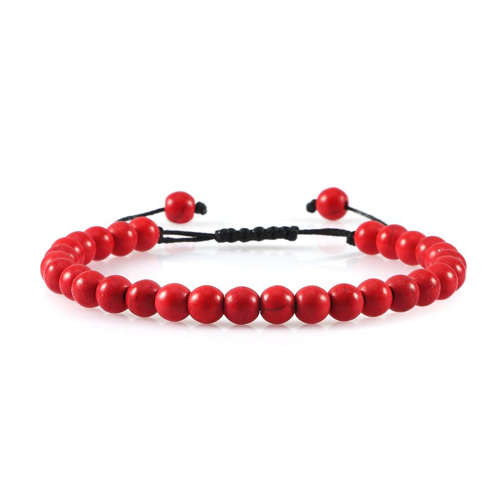 Verstellbares Lavastein-Perlenarmband - Kreative Unifarbene Serie