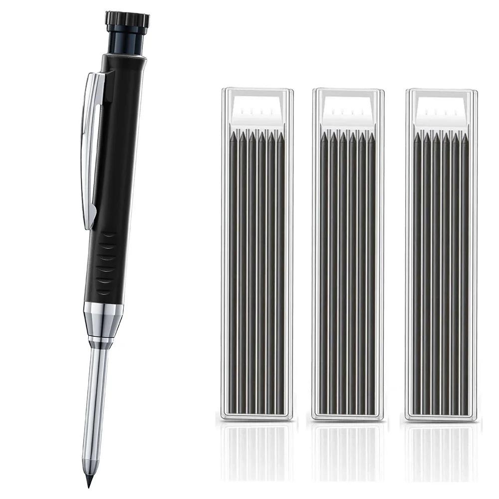 2.8mm Solid Carpenter Pencil Mechanical Pencil with Built-in Sharpener Carpentry Long Head Carpenter Pencil Stationery Supply