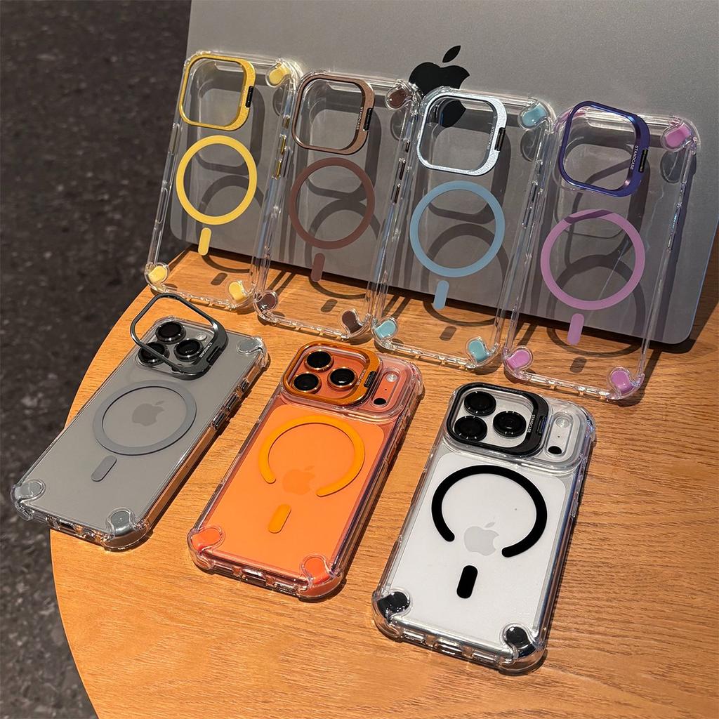 Neue Halterung Anti-Fall Magnetische Handyhülle für Apple 17PROMAX Hartschale, Niedliche Farbe Trendmarke Magnetische Hülle