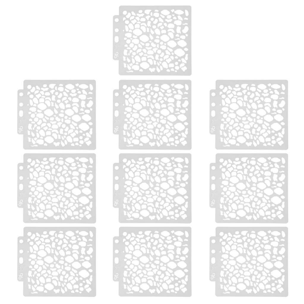 10ks šablon na vrstvení 14x12,8cm Opakovaně použitelné šablony pro embosování s dutým PET malováním S137