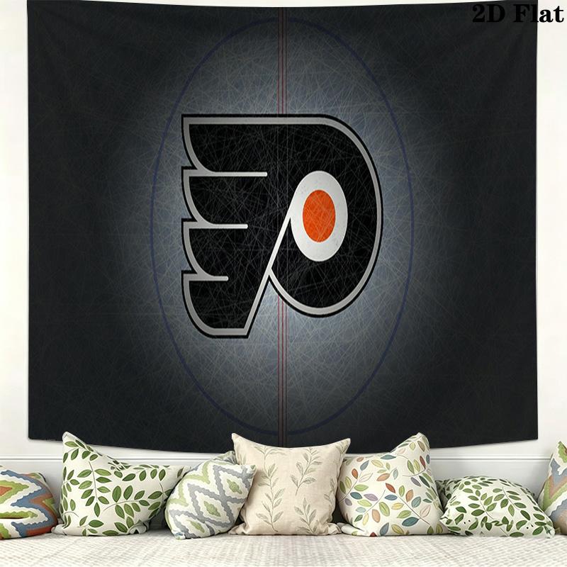 Philadelphia Flyers Logo Wall Tapestry Aesthetic Wall Hanging Printed Fabric Blanket Decorative Tapestries for Bedroom Living Room Home Decor