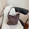 Korean niche ins suede suede surface retro bucket bag versatile shoulder messenger women tote bag
