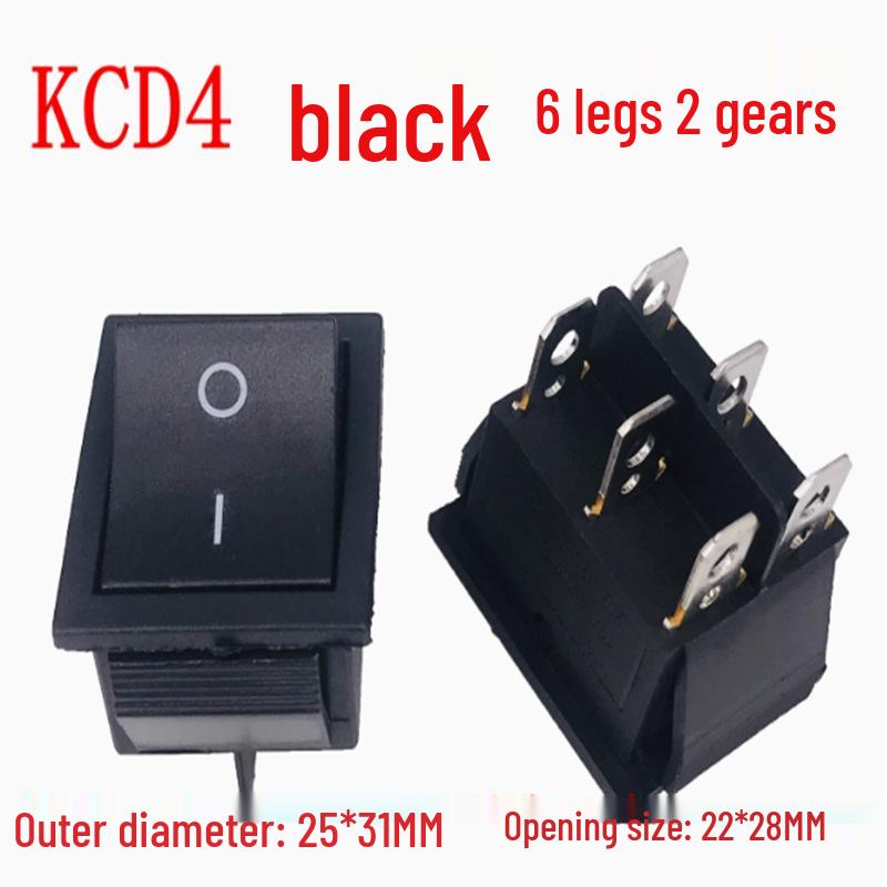 KCD4 Rocker Switch: 16A, 250V, 4/6 Pins, 2/3 Positions, with Lighted Reset Button
