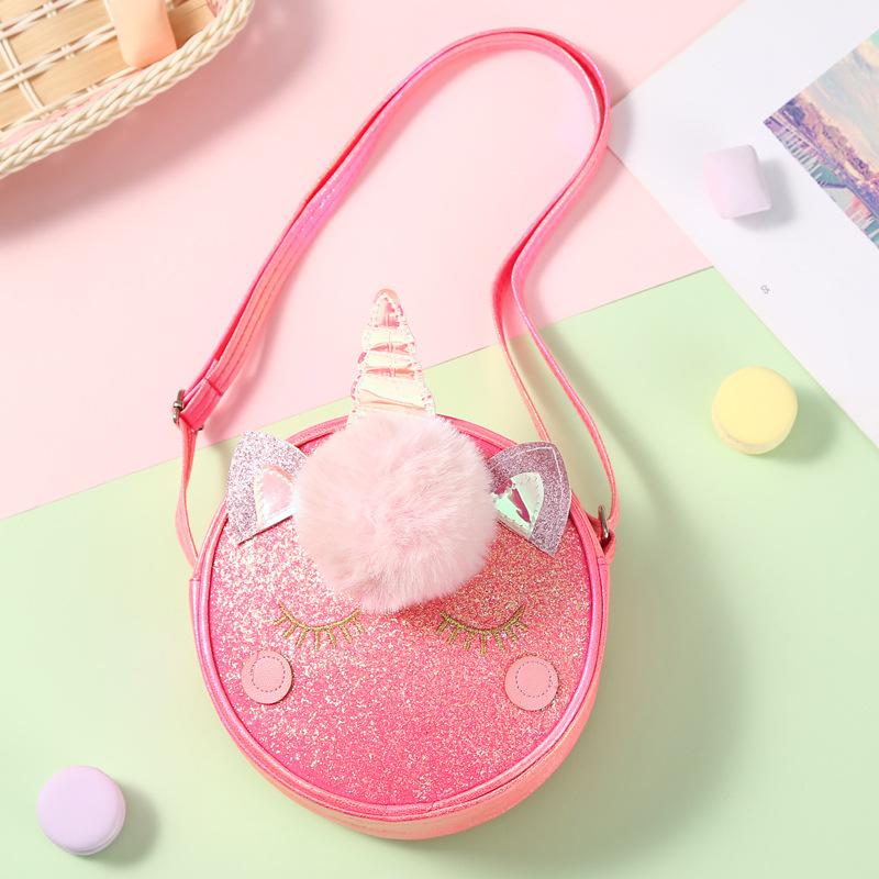 Unicorn Crossbody bag:Shiny Pink,cute Cartoon style!Perfect for Kids—doubles As a Single-shoulder Bag,travel Pouch & Coin Purse.