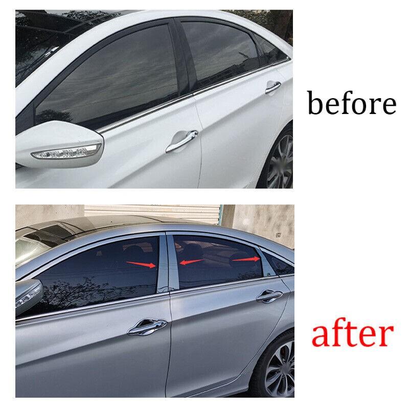 Titanium Black Exterior Window Bc-Pillar Decoration For Hyundai Sonata 2011-2014