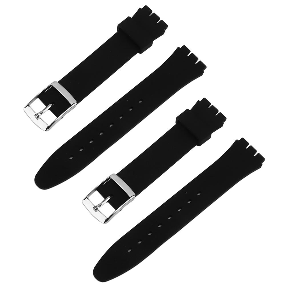 2pcs Soft Silicone 17mm19mm Watchband Watch Strap Replacement Accessory