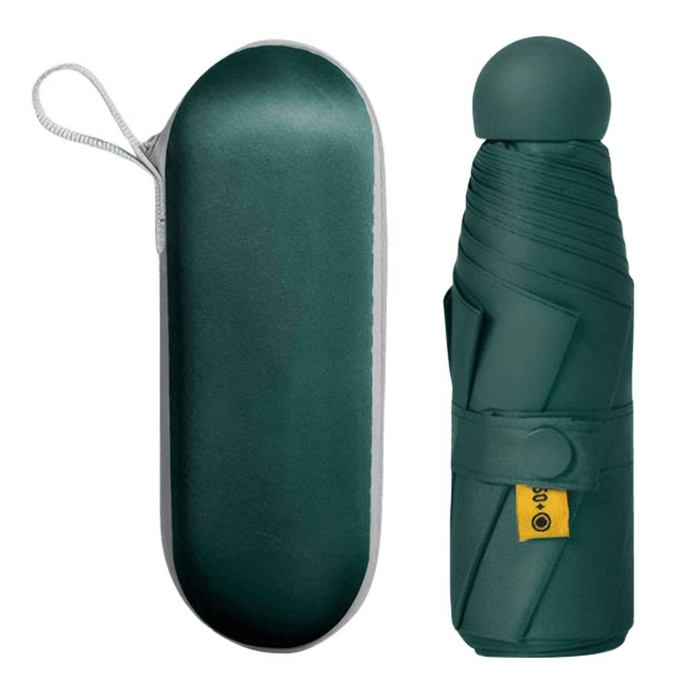 

Зонт от дождя с чехлом 8 Bone Portable Pocket Umbrella, легкий компактный дорожный зонт UPF 50+ для дождливых солнечных дней темно-зеленого
