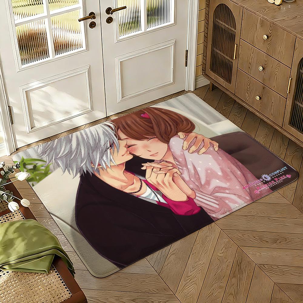 Brothers Conflict Floor Mat Soft Thickened Absorbent Non-Slip Bedroom Living Room Door Mat Home Decor Flannel Rugs