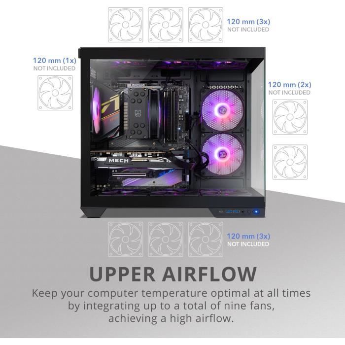 Boîtier PC - NOX XTREME PRODUCTS - Hummer Astra Neo Black - Verre trempé - USB 3.0 - Compatible ATX