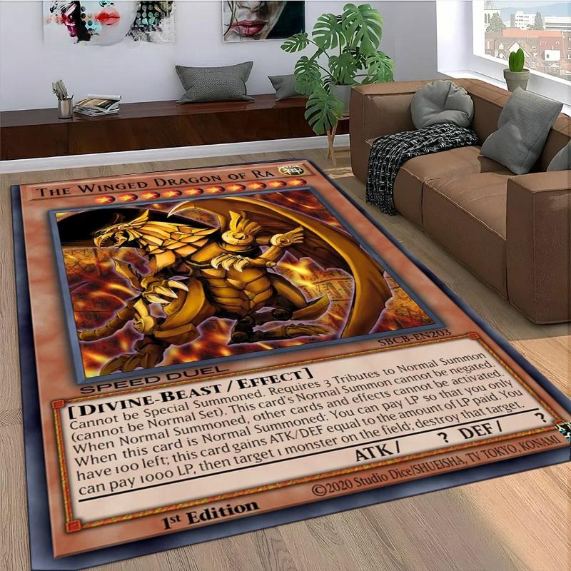 27 Stil Yu-Gi-Oh Karten Teppich für Wohnzimmer Heimdeko Schlafzimmer Bettseite Rutschfest Bereichsteppiche Maschinenwaschbare Fußmatte Türvorleger