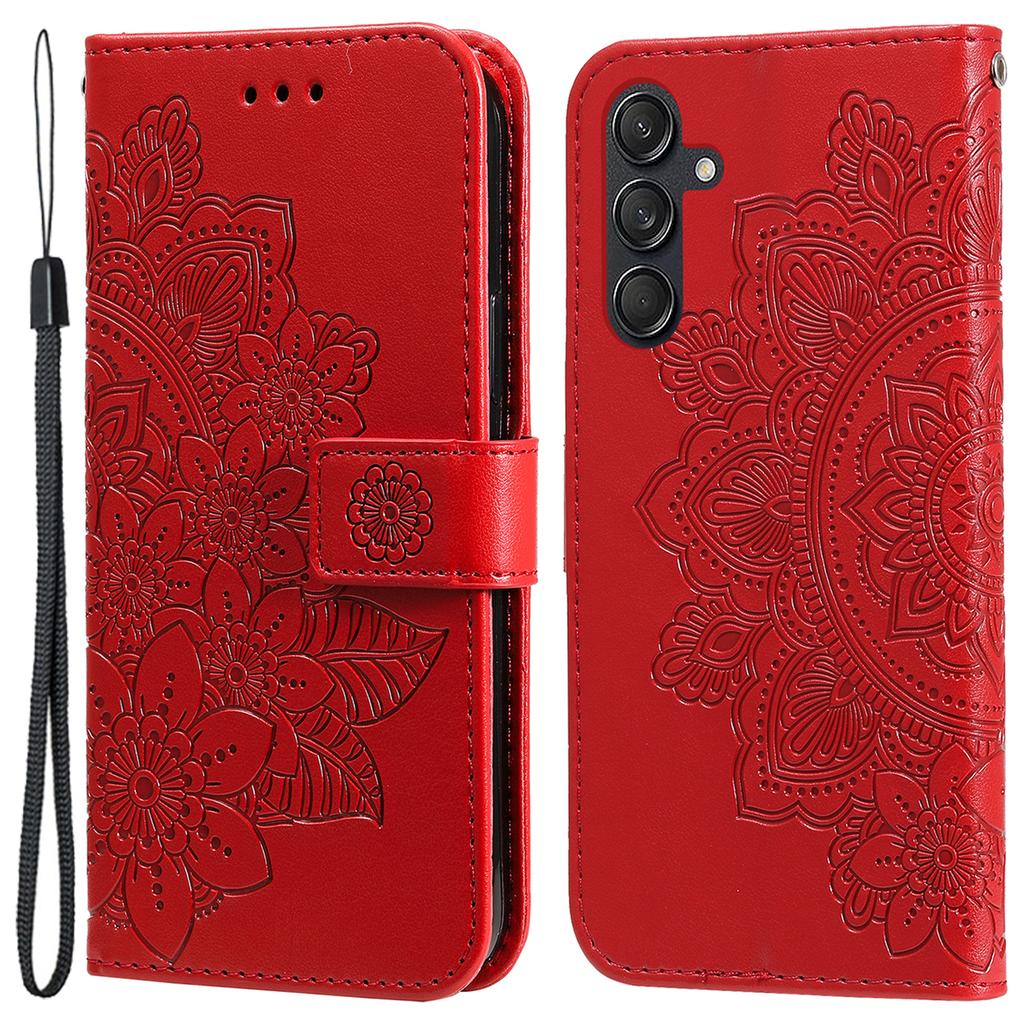 For Samsung Galaxy M55 5G/C55 5G/F55 5G Case Floral Pattern PU Leather Wallet Stand Phone Cover
