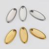 20pcs Oval Gold Stainless Steel Blank Tags Charms Pendants DIY Bracelet Charm Jewelry Making Finding Components Wholesale