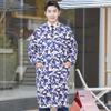 Unisex Long Blue Camouflage Dustproof Workwear Overcoat with Sleeves