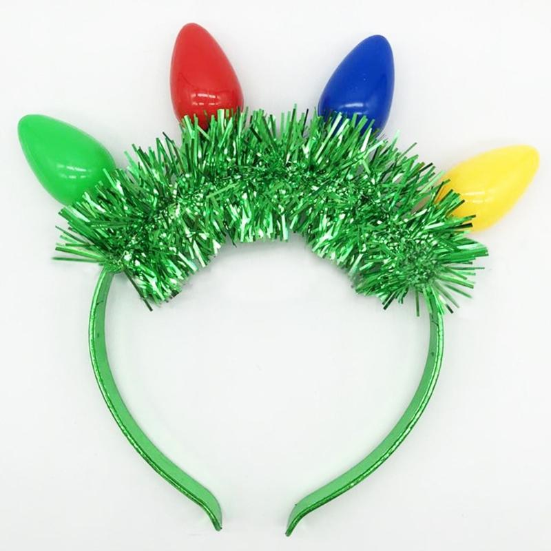 Weihnachts-LED-Glühbirnen-Stirnband Leuchtet im Dunkeln Partyzubehör Leuchtende Kopfbedeckung Haarschmuck für Frauen Mädchen