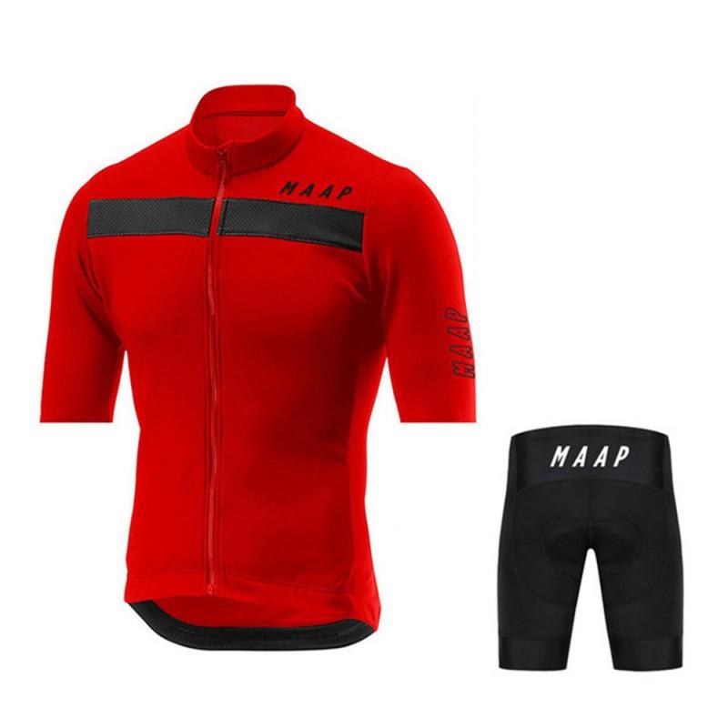 MAAP Radsport Anzug Set Rennrad Oberteil Schnelltrocknend Atmungsaktiv Kurzarm Trägerhose