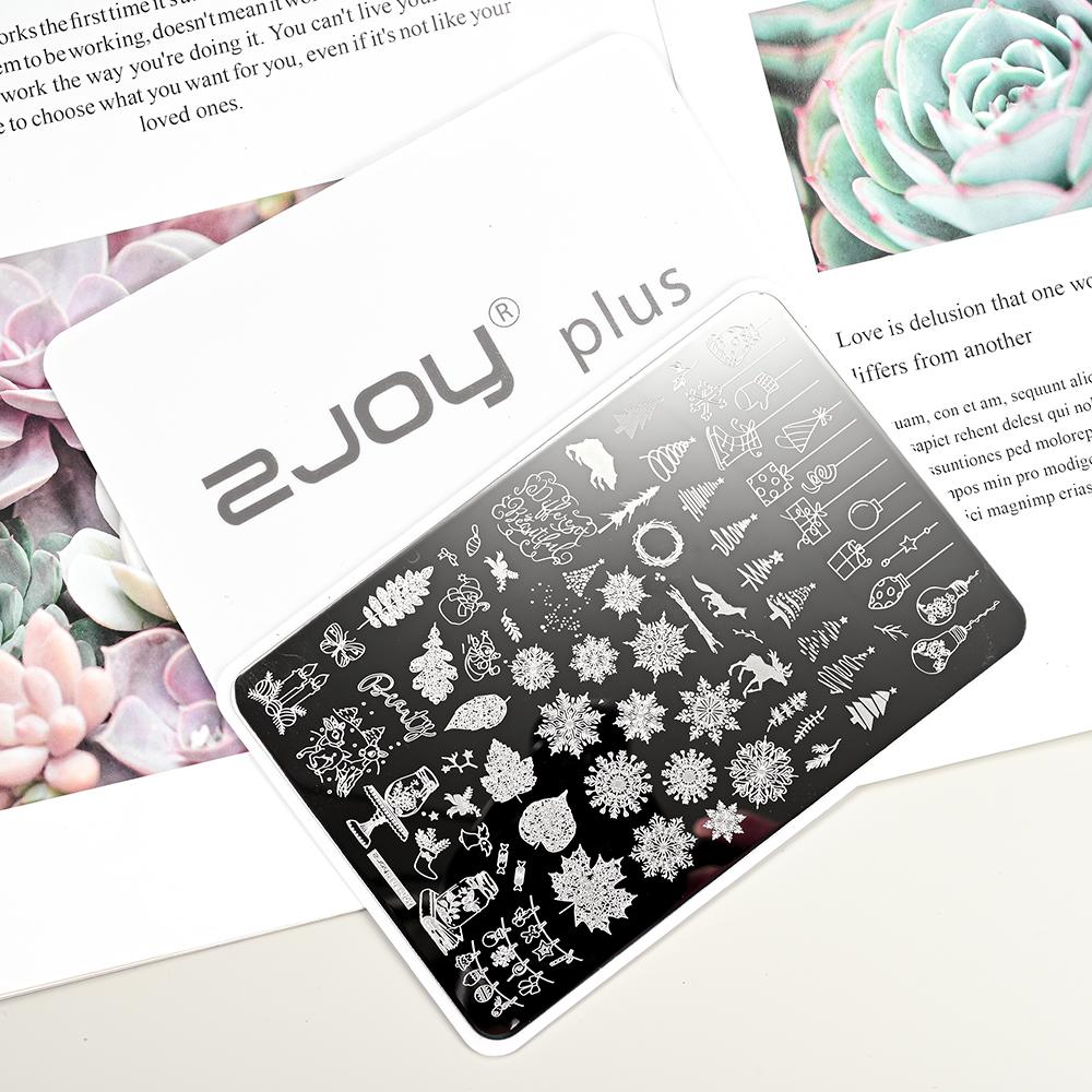 Destičky na ražení nehtů Zimní linky svetru s pruhovaným vzorem Šablony na nehty DIY geometrický kostkovaný design nehtová deska Obrázek Decoratio