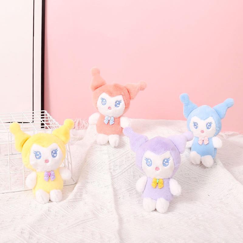Adorable Plush Cartoon Kuromi Doll Backpack Accessory Cute Bag Charm Keychain