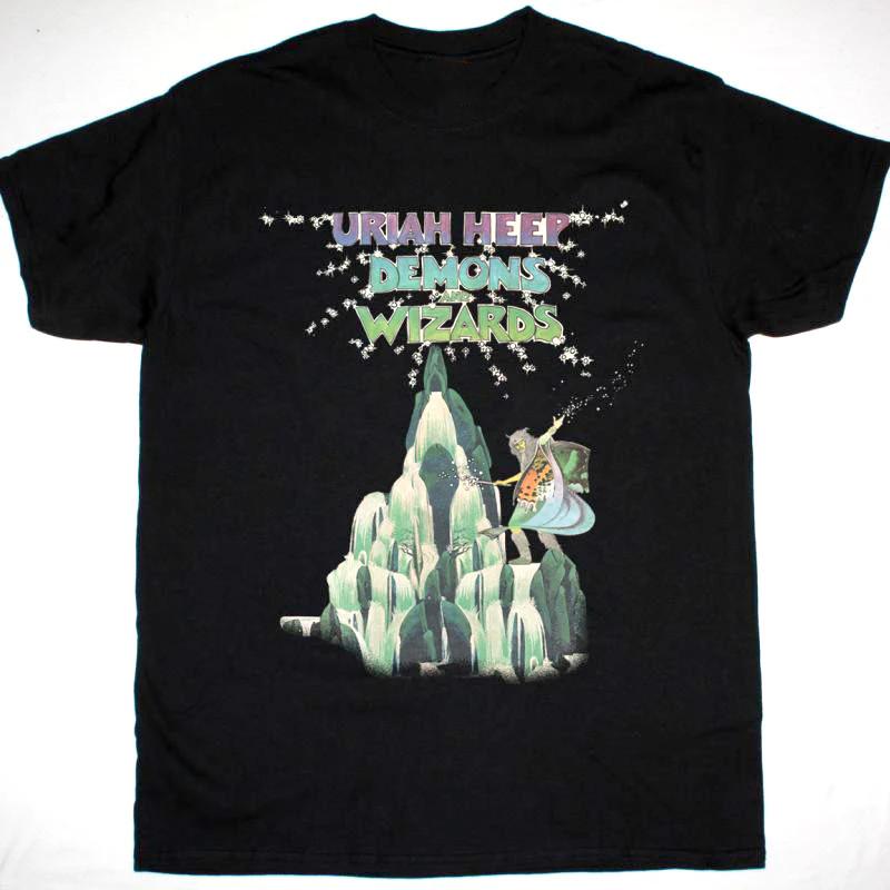 

New Demons amp Wizards URIAH HEEP Shirt Short Sleeve Black S-5XL AA475 Unisex T-Shirt S